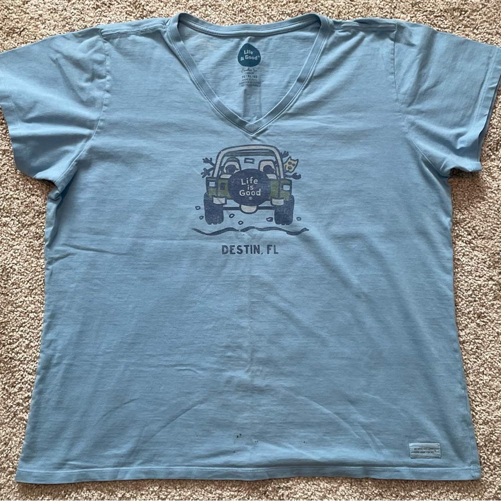 Life Is Good Light Blue Short Sleeve Tee